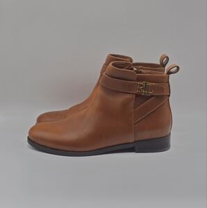 LAUREN Ralph Lauren Bonne Saddle Tan Brown Leather Bootie